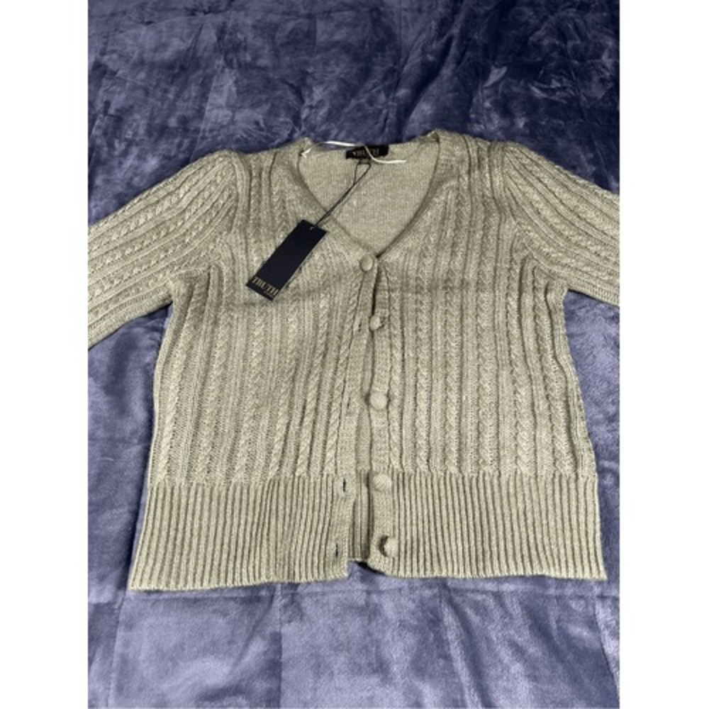 Truth by Republic Cropped Cardigan Sweater‎ Women's Size XS military green (NWT)